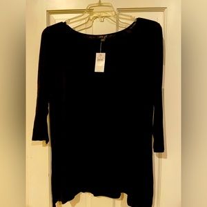 J Jill, black tee with 3/4 sleeves. New with tag.